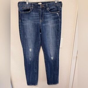 J. Crew Distressed Blue Skinny Jeans
